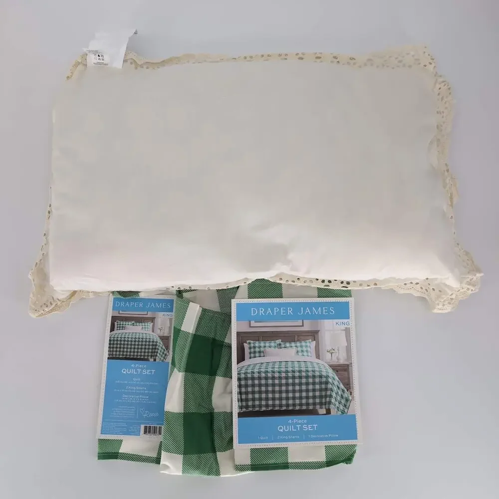 Draper James by Reese Witherspoon Cream Decorative Pillow Lace Trim 14